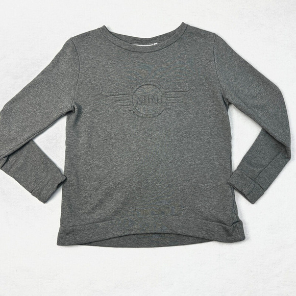 Mini Cooper Womens Crewneck Sweatshirt Size XS Gray Embossed Logo - Picture 3 of 10